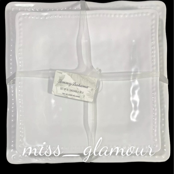 Tommy Bahama Dining 8pc Tommy Bahama Melamine Hobnail Square Dinner